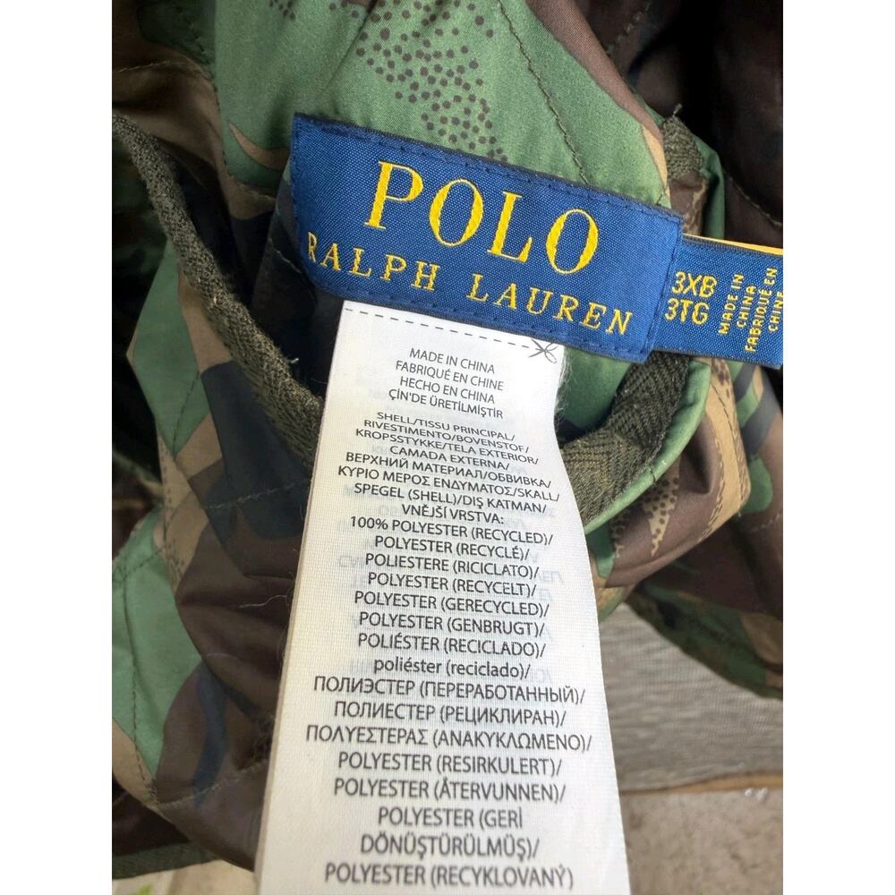 Polo Ralph Lauren Mens Jacket Green Size 3XB Reversible Quilted Camo Barn - Picture 3 of 16